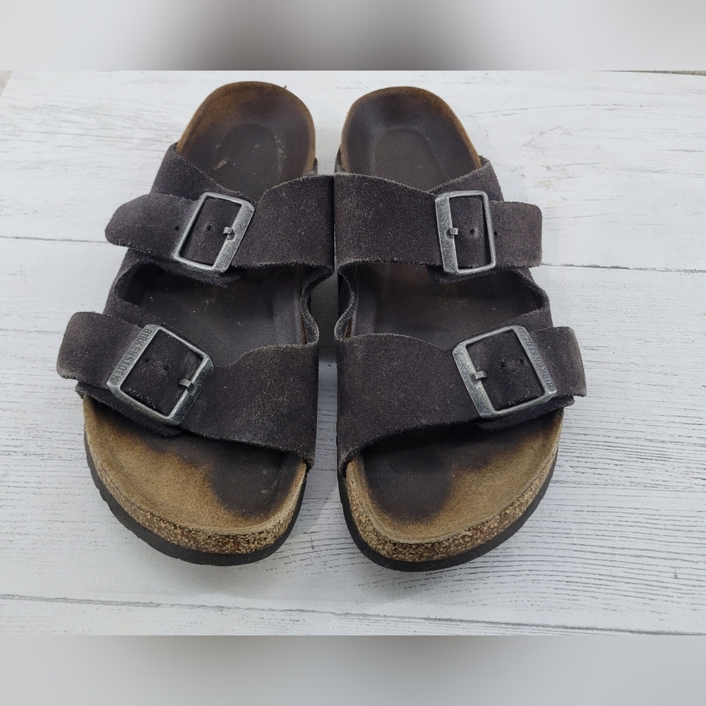 Birkenstock Unisex Brown Suede Arizona Sandals